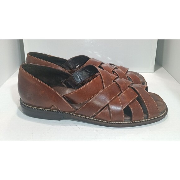 Vtg COLE HAAN Country Leather Fisherman Sandal Shoe Mens 12 Quiet Luxury Preppy main image 8